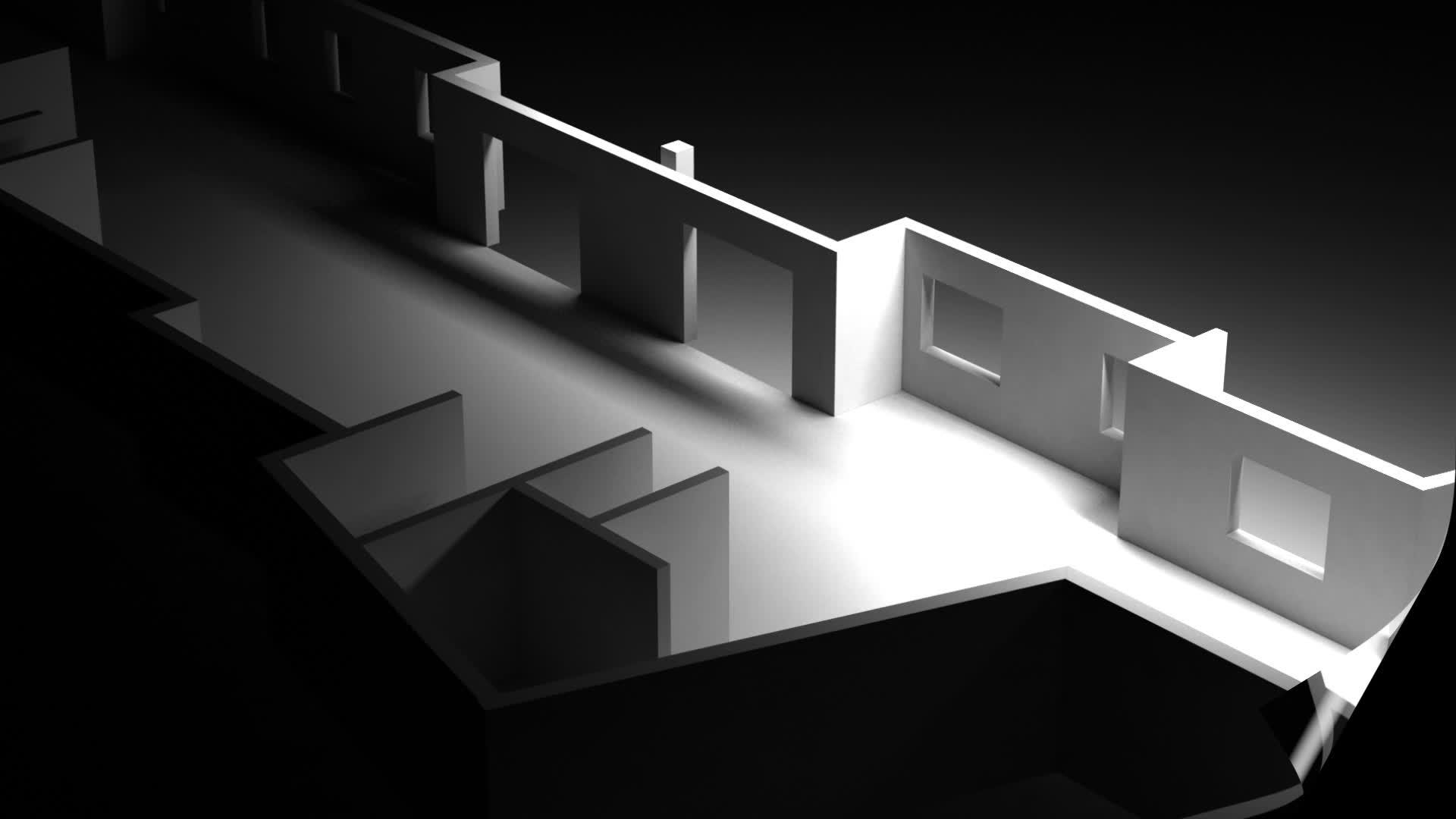 动画图显示了一个非常详细和准备就绪的三维房屋模型视频的预览图