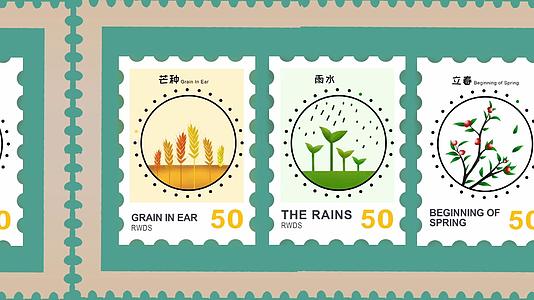 田野邮票中国风背景视频的预览图