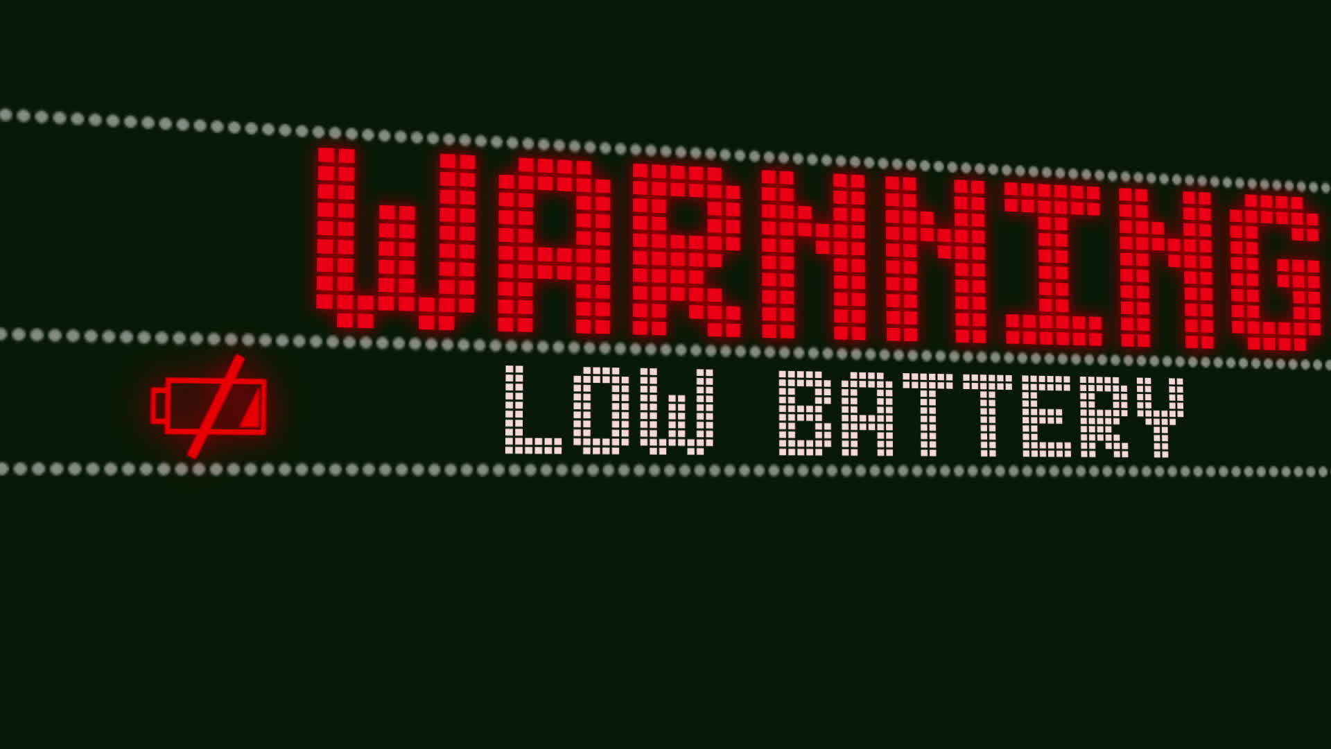 低电池警告屏幕文字系统信息通知动画视频的预览图