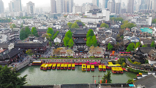 4K航拍南京5A景区夫子庙景区视频的预览图