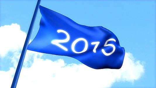 2015年秋天的蓝天挥舞着2015年的旗帜视频的预览图