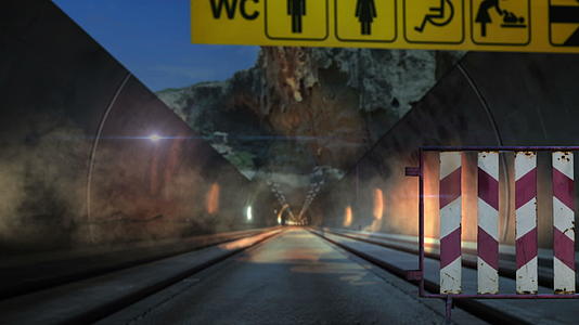 动画在隧道路上爆炸视频的预览图