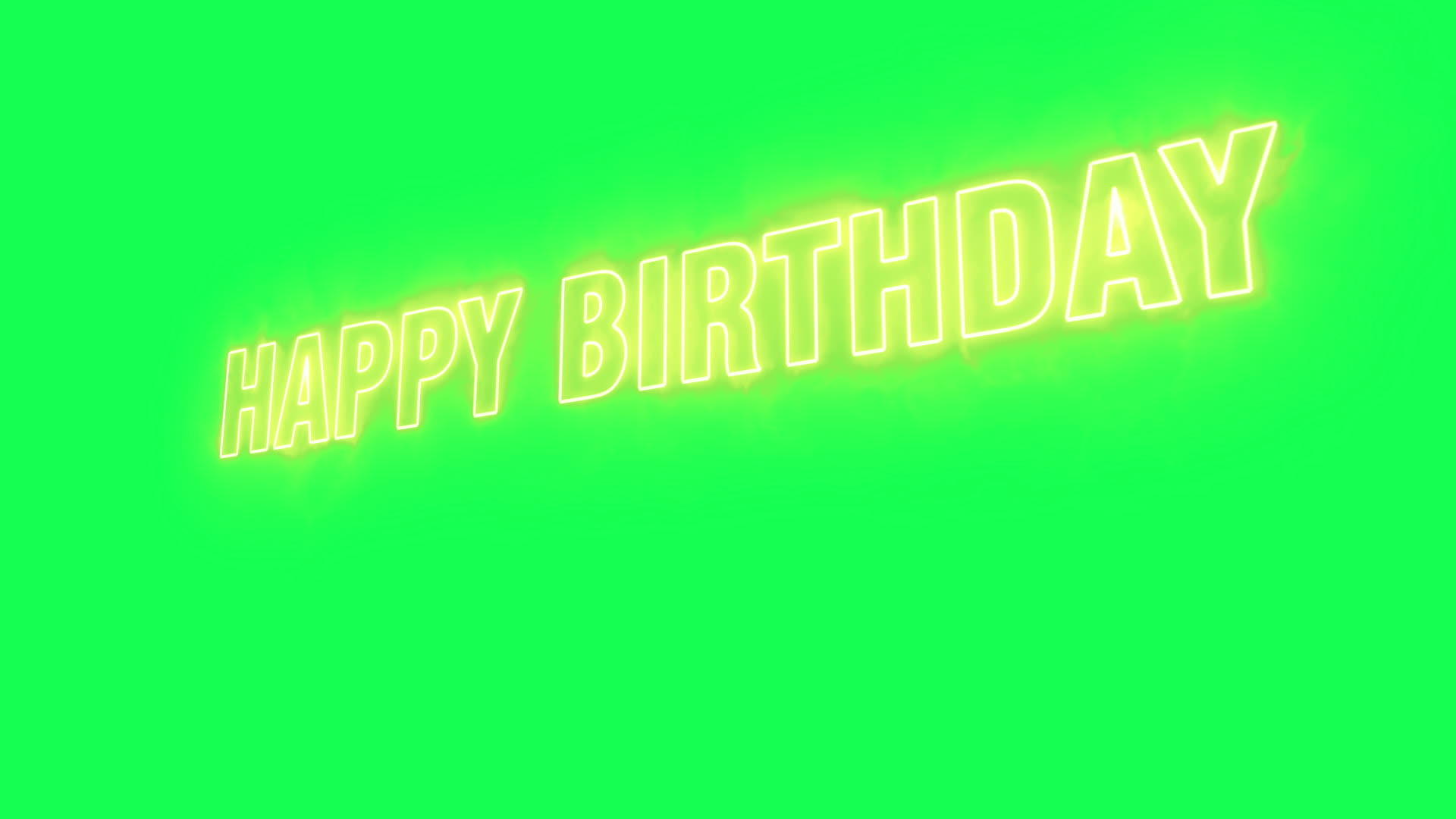 动画-火焰中的生日快乐词在绿色屏幕上移动视频的预览图