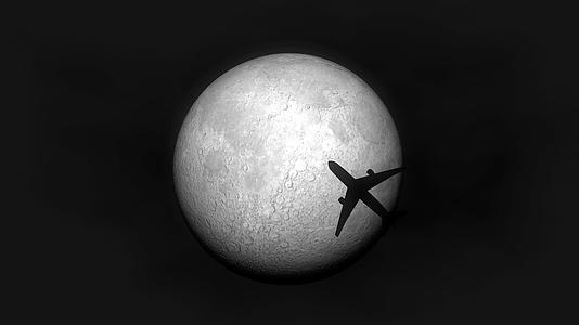 飞机在月亮的夜晚飞行视频的预览图