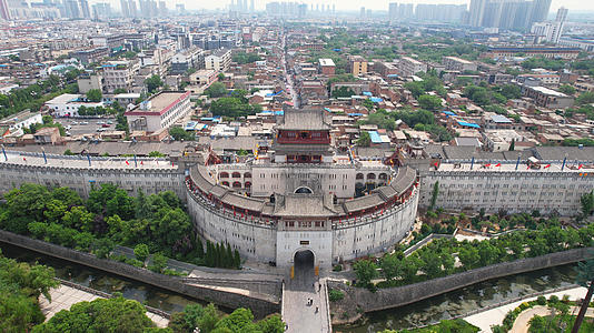 河南洛阳老城丽景景区4k航拍视频的预览图