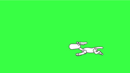 孤立的卡通动画在狗绿屏幕上运行视频的预览图