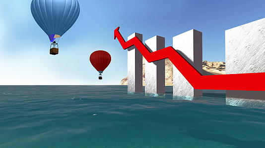 3d投影股市商业图表动画配有热气球视频的预览图