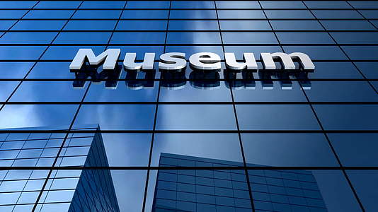 博物馆建筑的蓝天时间折叠视频的预览图