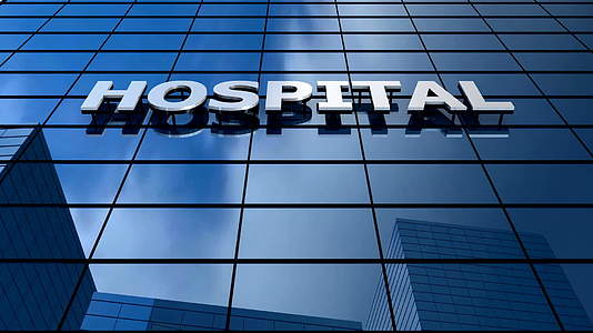 医院建筑蓝色天花板计时视频的预览图