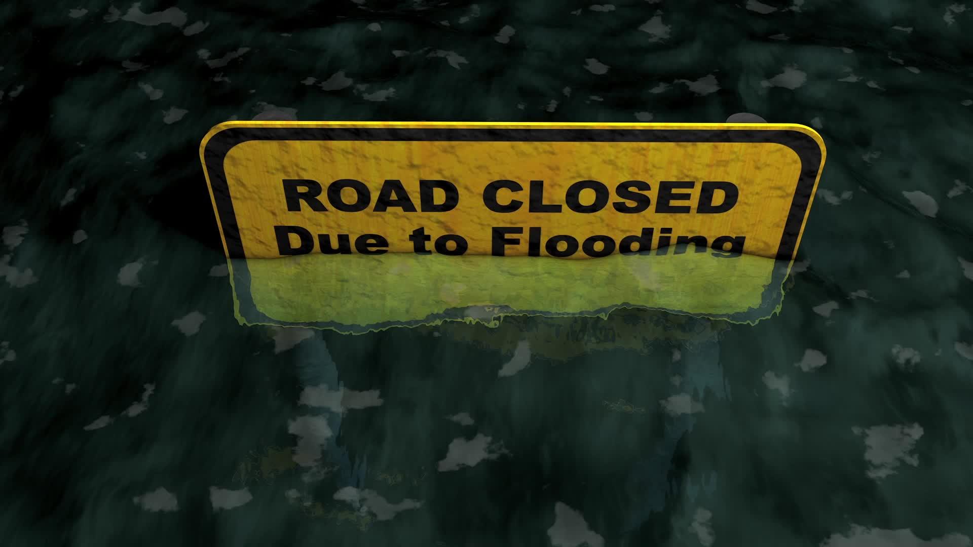因洪水灾害而关闭的道路视频的预览图