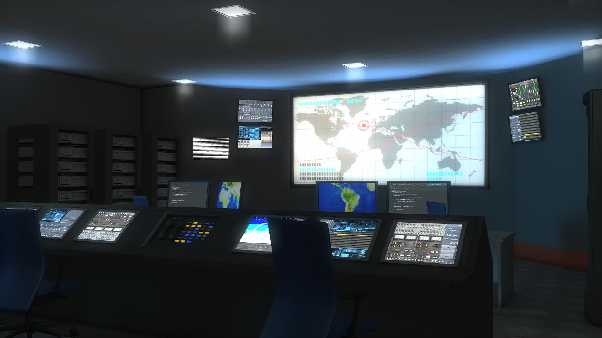 全球指挥中心控制军事监控安全空间视频的预览图