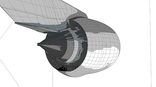 商用喷气式飞机发动机3D有线框架视频的预览图