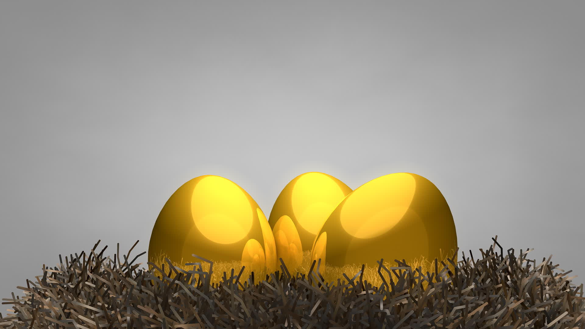 动物胎儿金蛋和巢概念价值视频的预览图