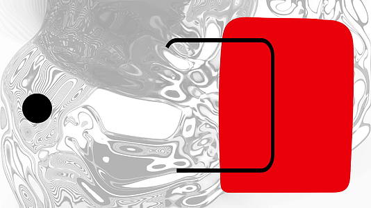 红色和黑色矩形动画以最小的艺术运动风格绘制在液体背景上视频的预览图