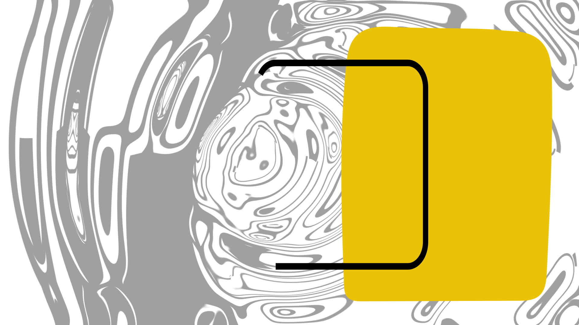 在移动黑色抽象背景中以最低限度的艺术运动风格绘制黄色和黑色视频的预览图