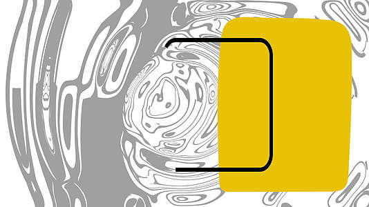 在移动黑色抽象背景中以最低限度的艺术运动风格绘制黄色和黑色视频的预览图