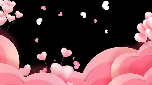 4k浪漫温馨粉人节爱心边框视频的预览图