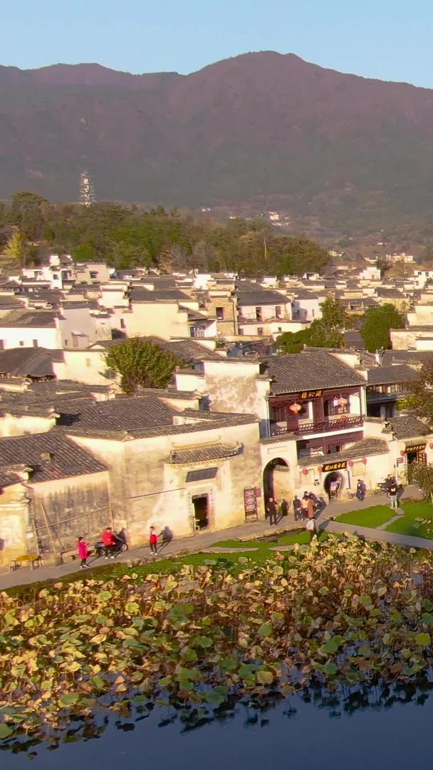 著名旅游景区宏村南湖航拍视频视频的预览图
