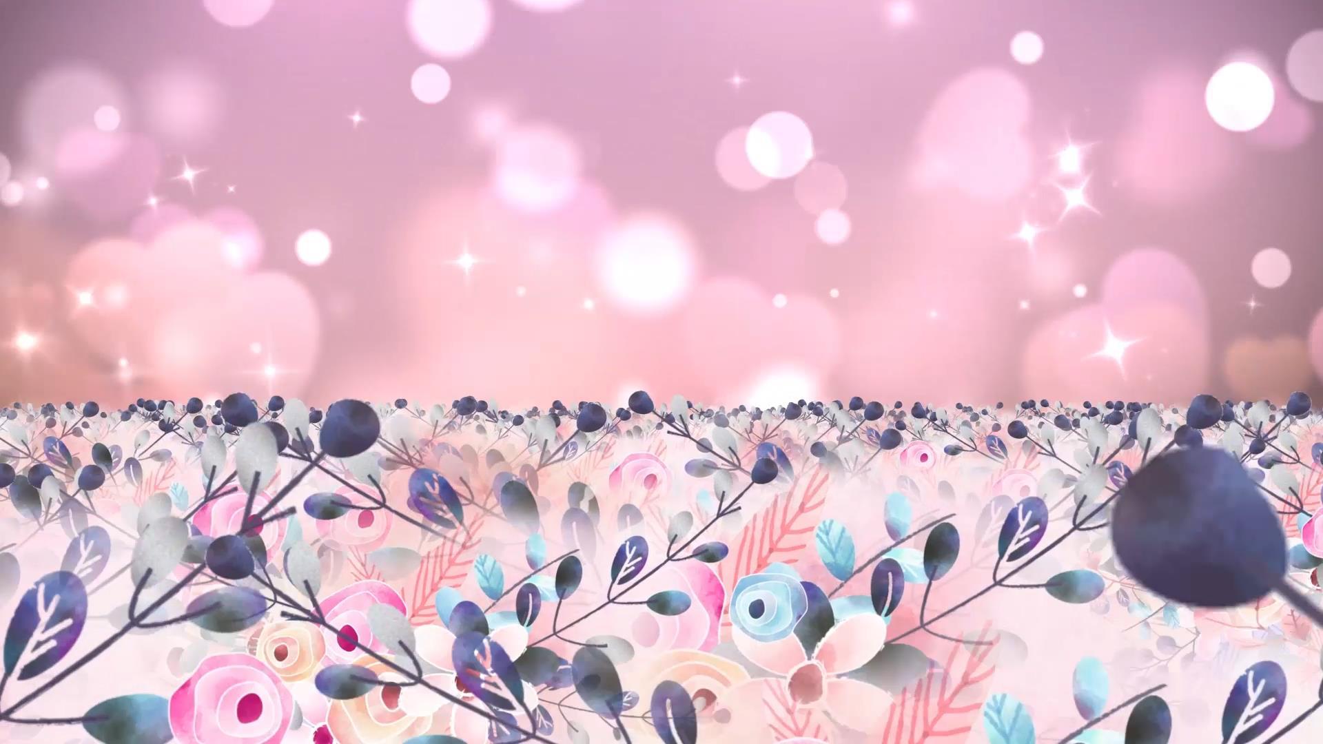 粉色温馨唯美花海动态粒子光效闪烁背景视频视频的预览图