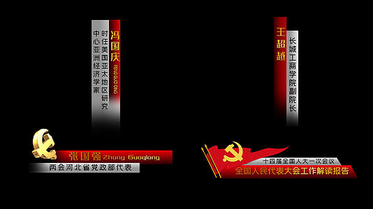 人名横竖版党政字幕条PR模版视频的预览图