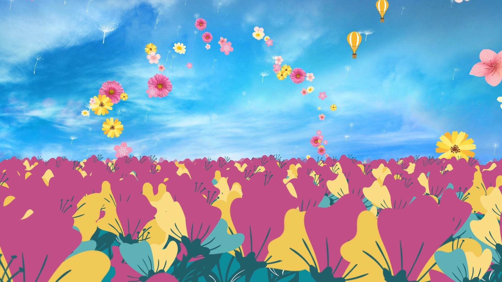 唯美动态花海粒子花瓣旋转散发背景视频视频的预览图