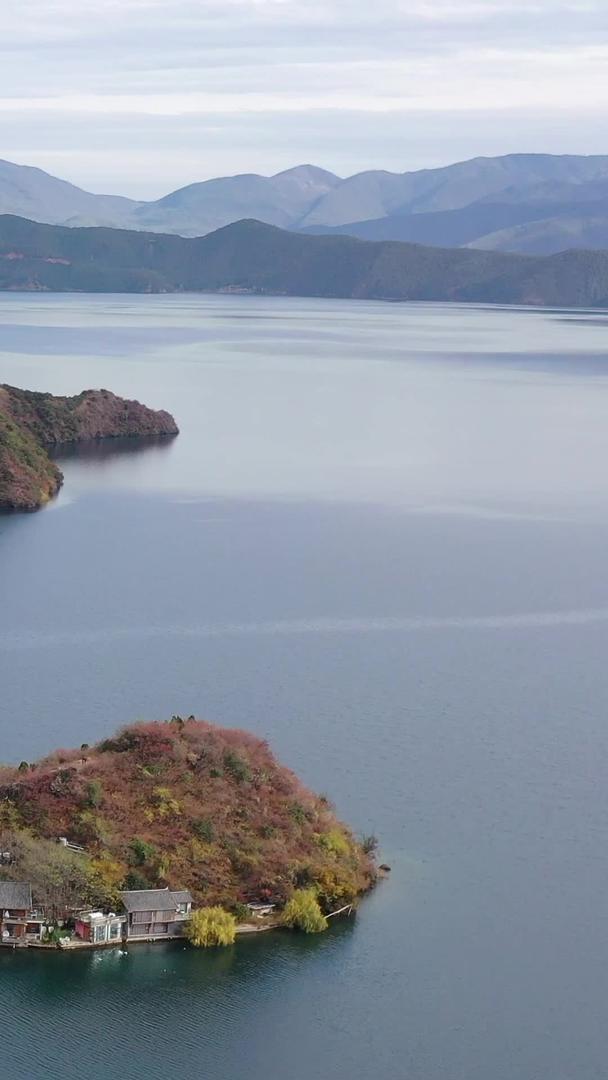 云南丽江泸沽湖里格半岛航拍视频视频的预览图
