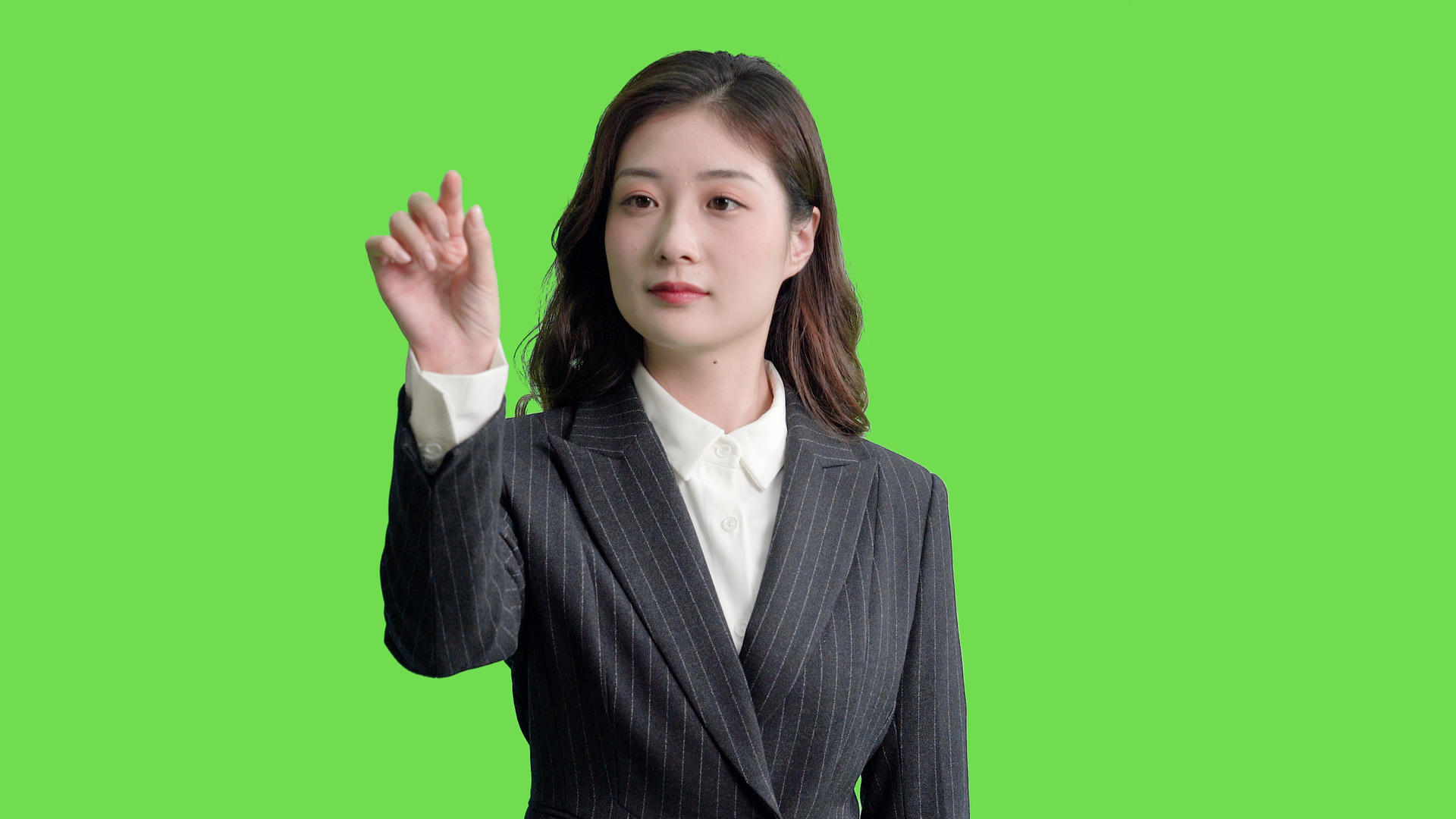 4k绿幕合成抠像底图商务女性点击推移移动视频视频的预览图