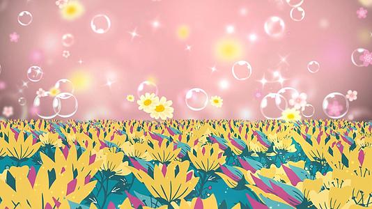 温馨唯美动态花海粉色系粒子光效舞台背景视频视频的预览图