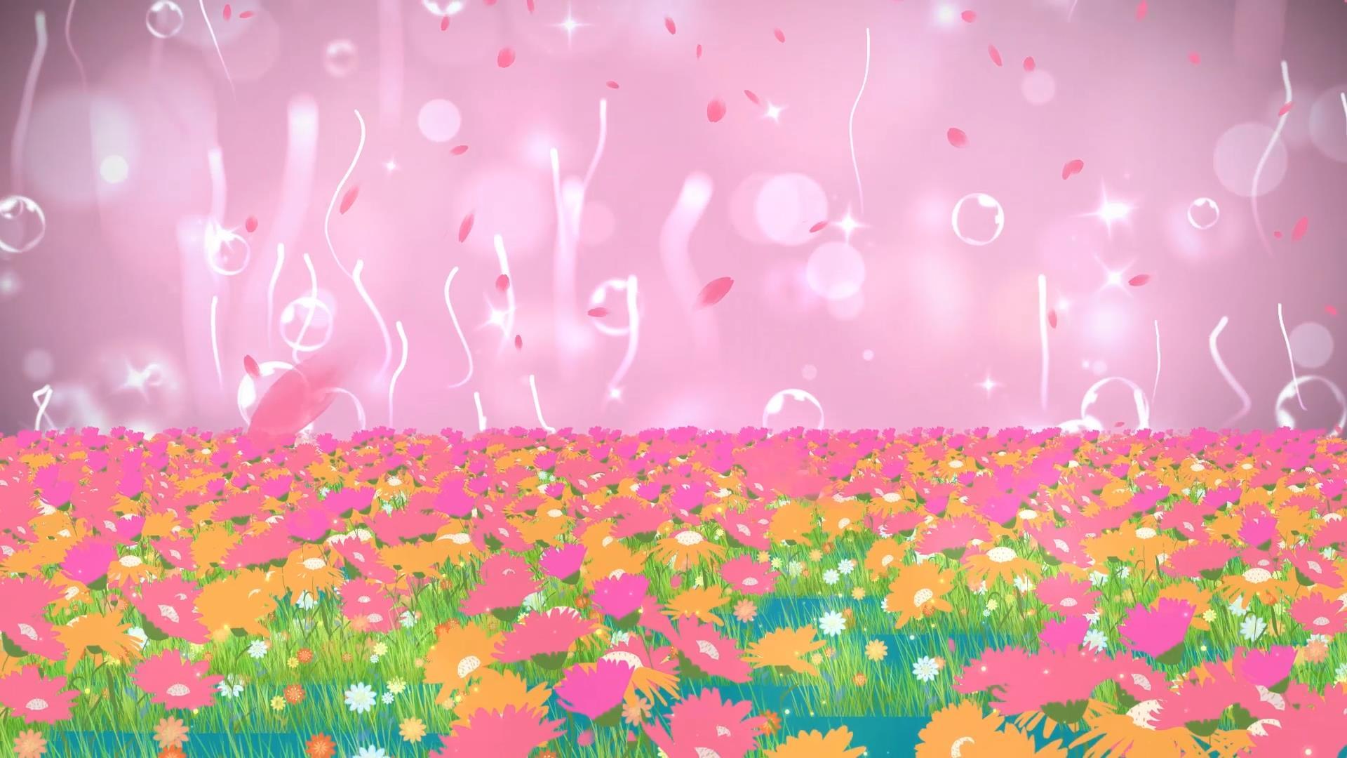 温馨动态花海唯美粒子光效粉色光晕背景视频视频的预览图