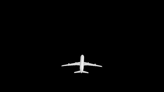 飞机飞向远方带通道视频的预览图