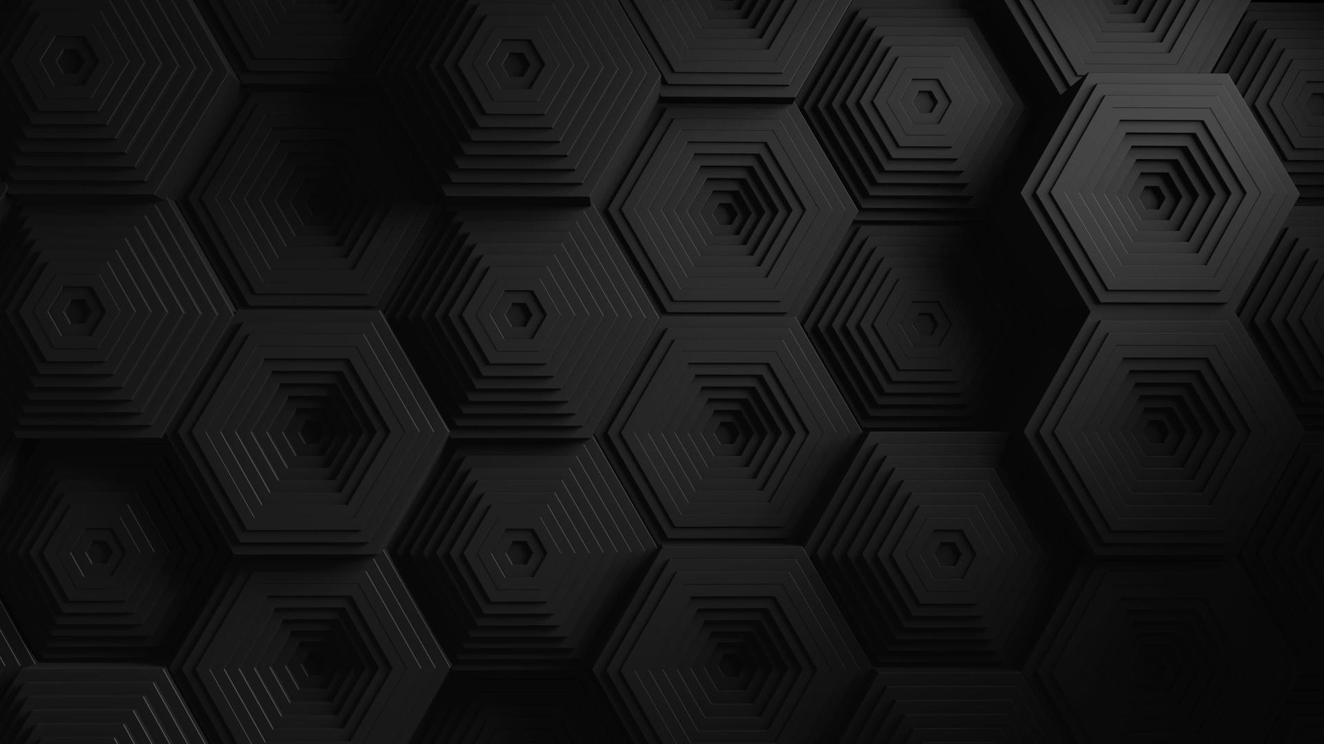 黑色极简主义具有移动的黑色六边形马赛克表面视频的预览图