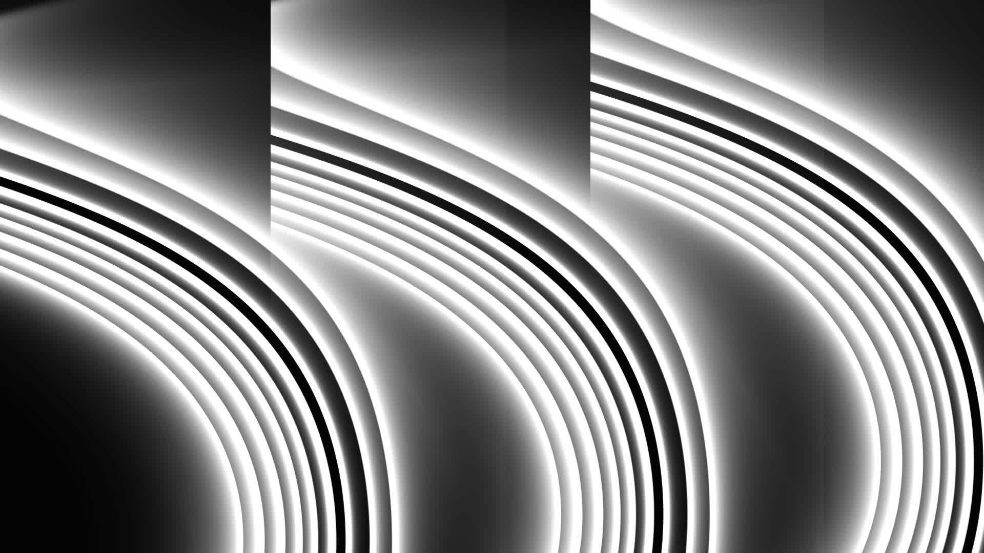 全高清黑白曲线动画可循环抽象3D动画视频的预览图