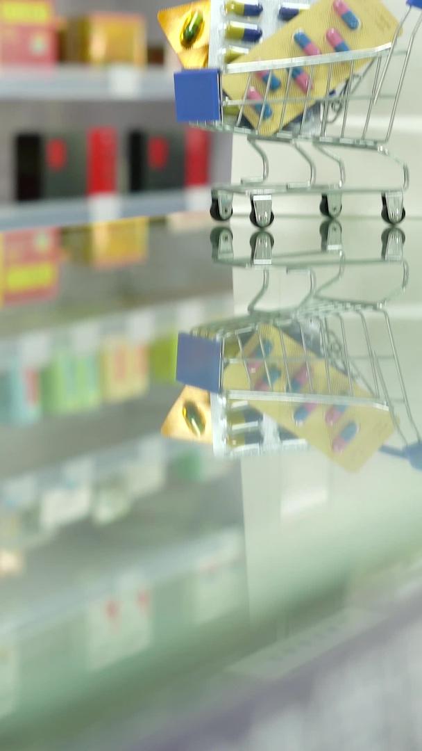 购物车和购物袋在药店购买药品网上购买药品视频的预览图