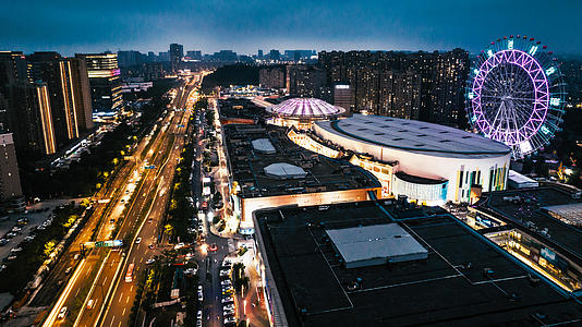 8K航拍延时摄影南京江北新区弘阳广场视频的预览图