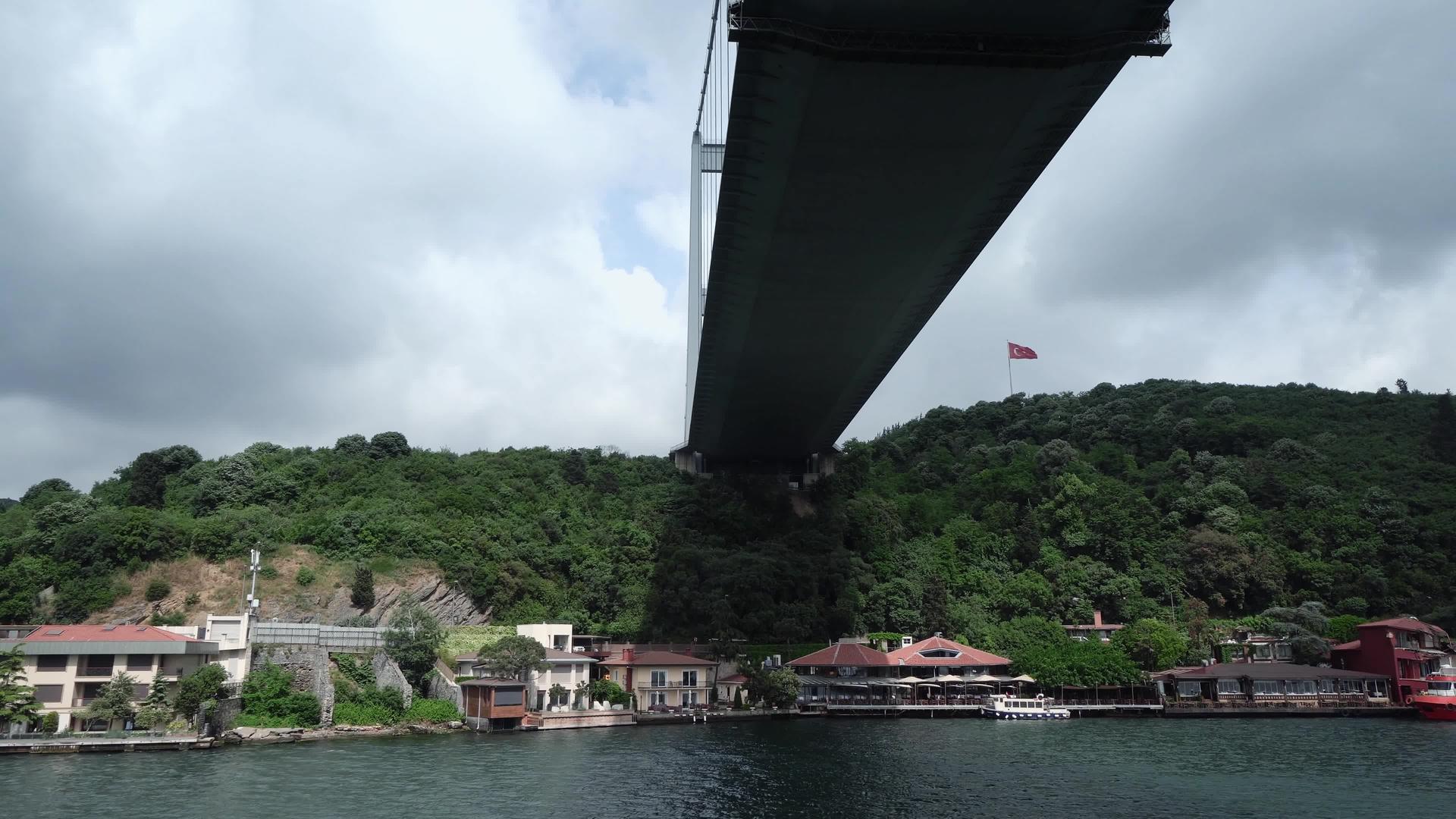 在博斯普鲁斯海峡桥下巡航视频的预览图