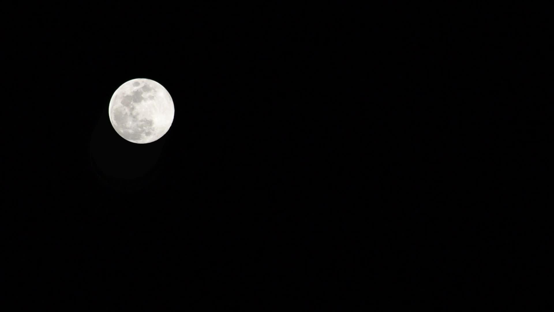 满月在黑暗的天空中视频的预览图