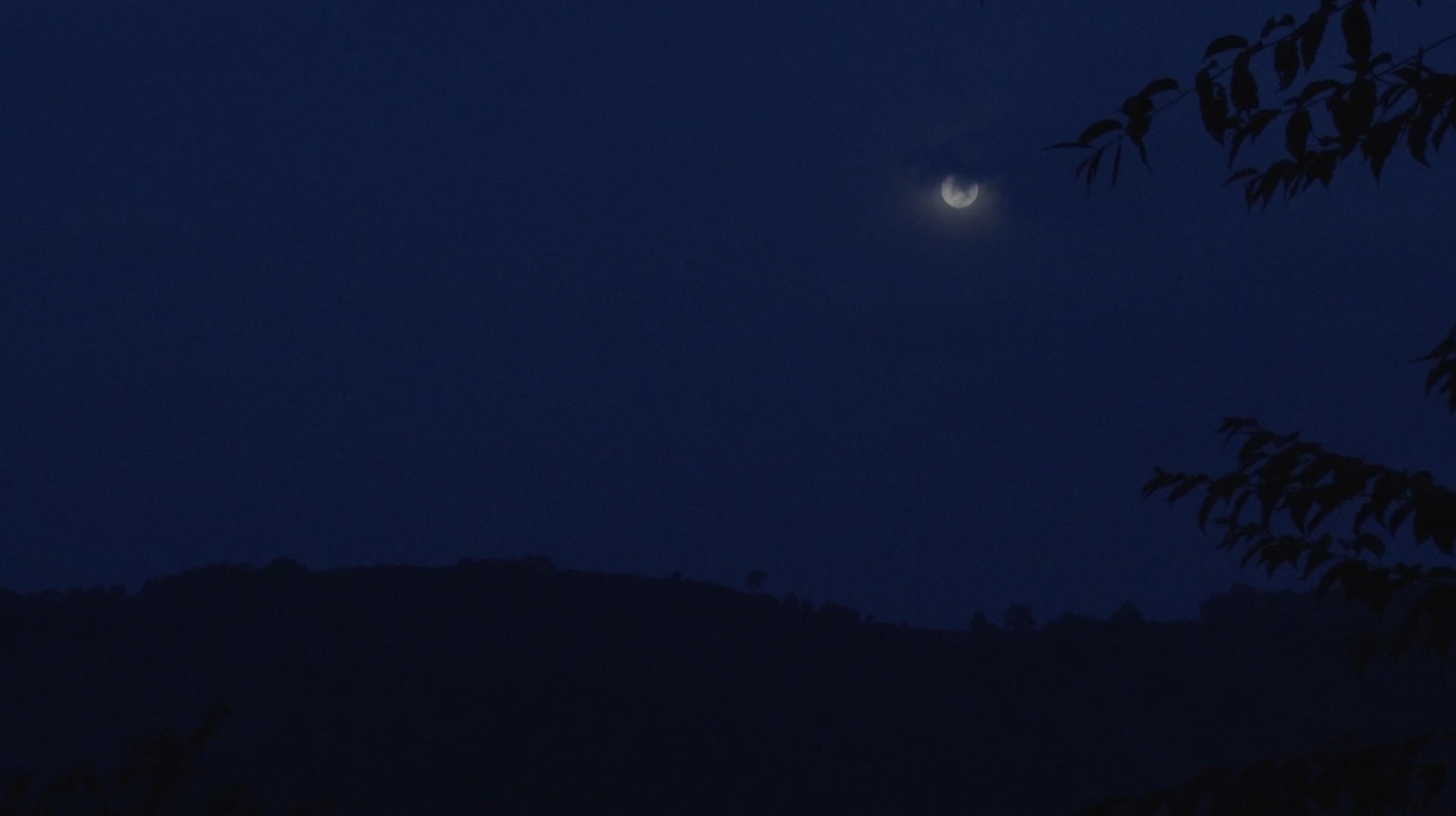 实拍夜晚云彩穿过月亮延时摄影视频的预览图