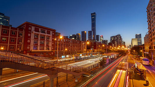 夜景北京国贸延时视频的预览图