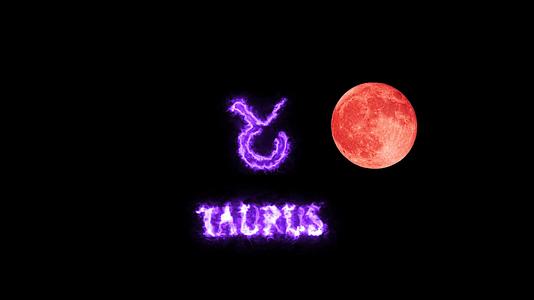 Tauurus文字符号和满月视频的预览图