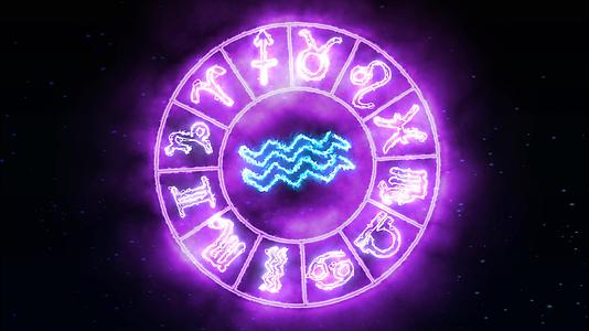 zodiac旋转圆并显示12个圆zodiac符号视频的预览图