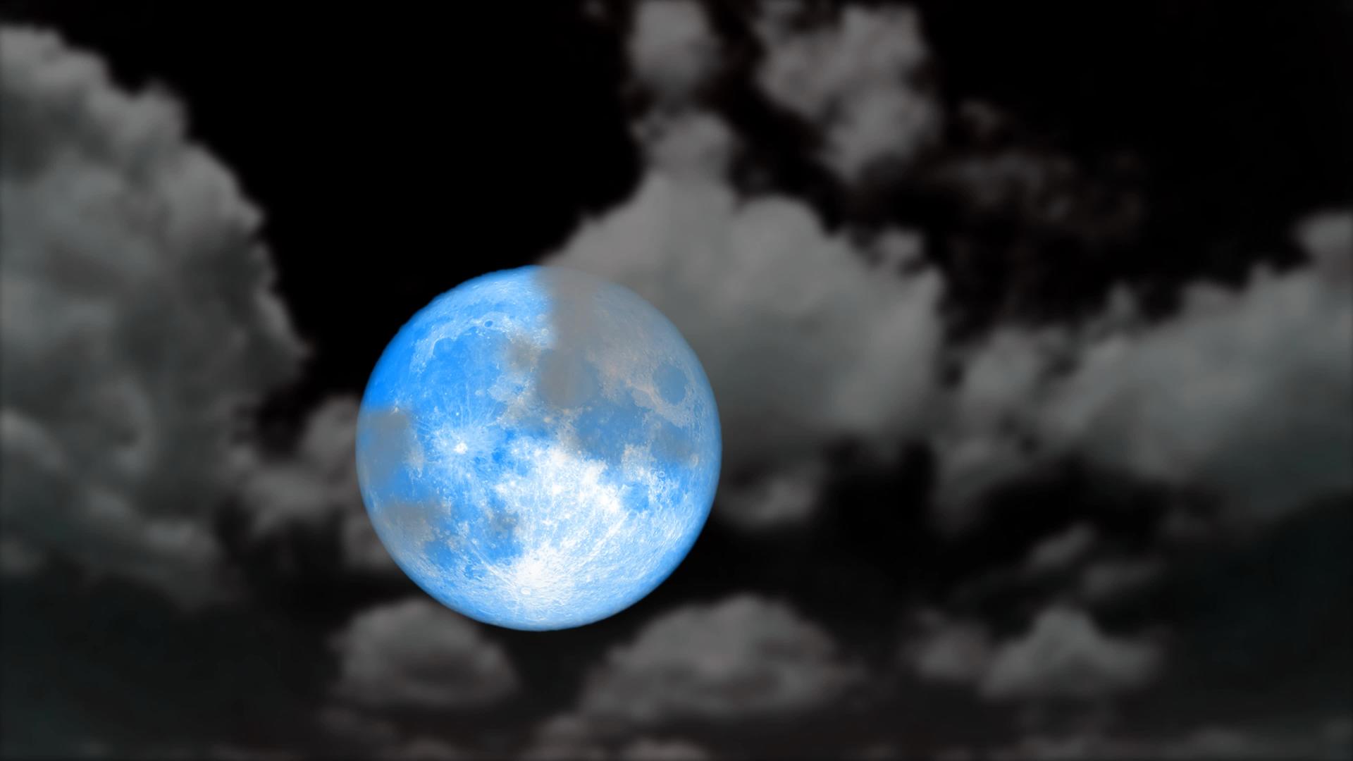 海狸蓝月亮夜空时间断了乌云升起视频的预览图