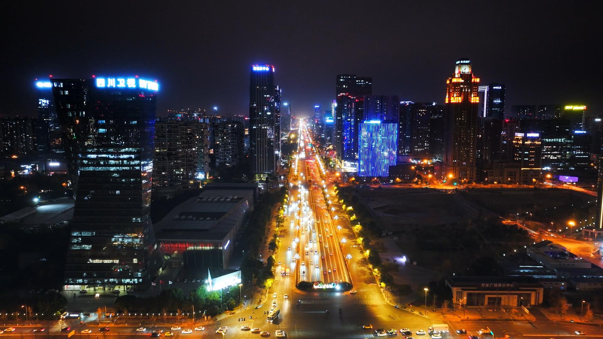 4K实拍美丽成都城市风景夜景素材视频的预览图