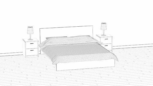 现代卧室的3D设计视频的预览图