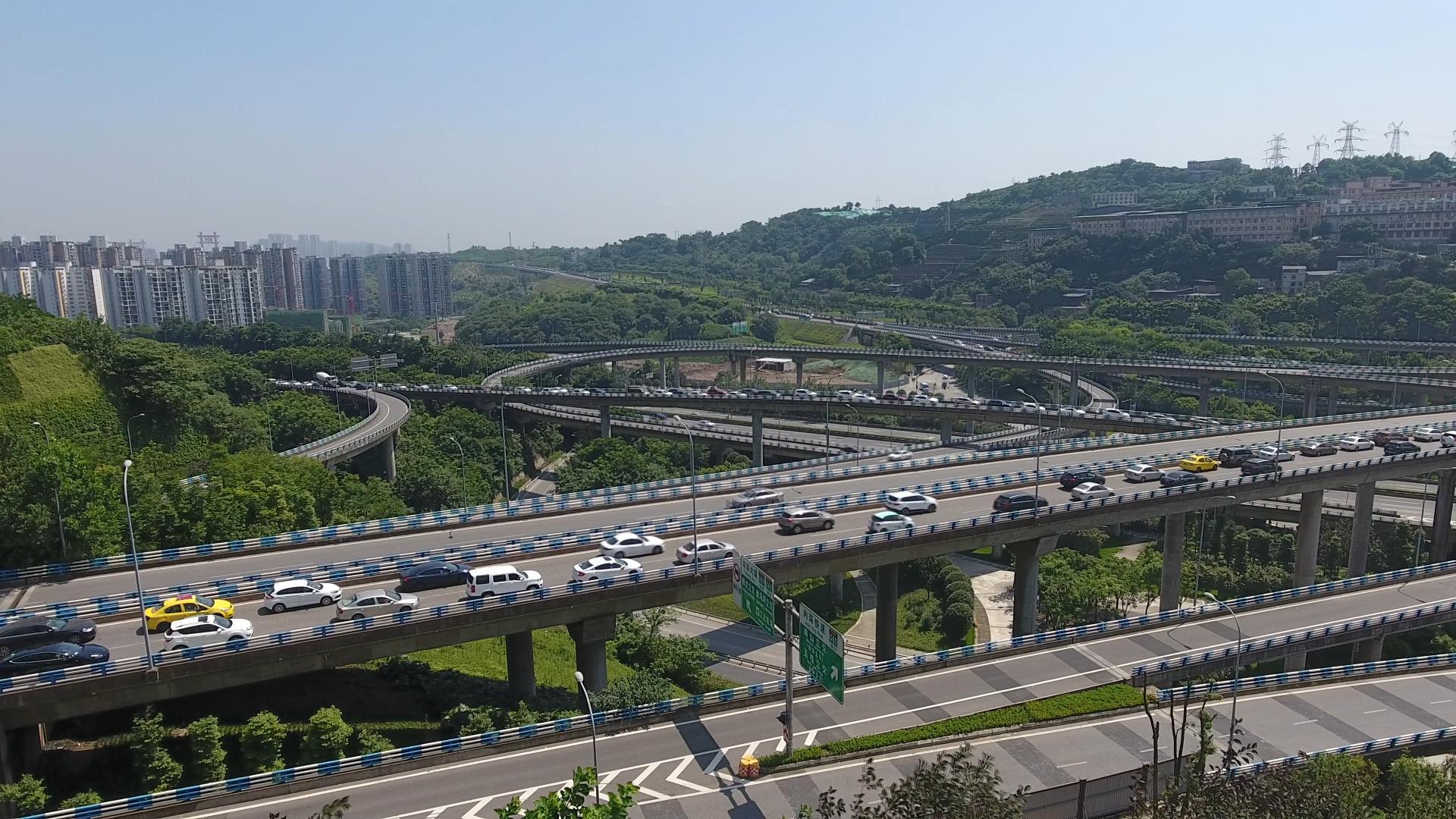 中国最复杂立交桥4k实拍盘龙立交桥视频的预览图