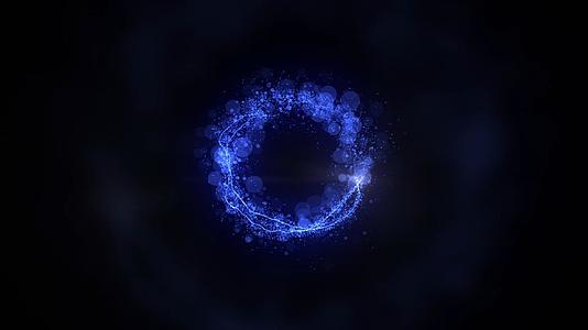 蓝色粒子唯美光晕转场视频素材视频的预览图