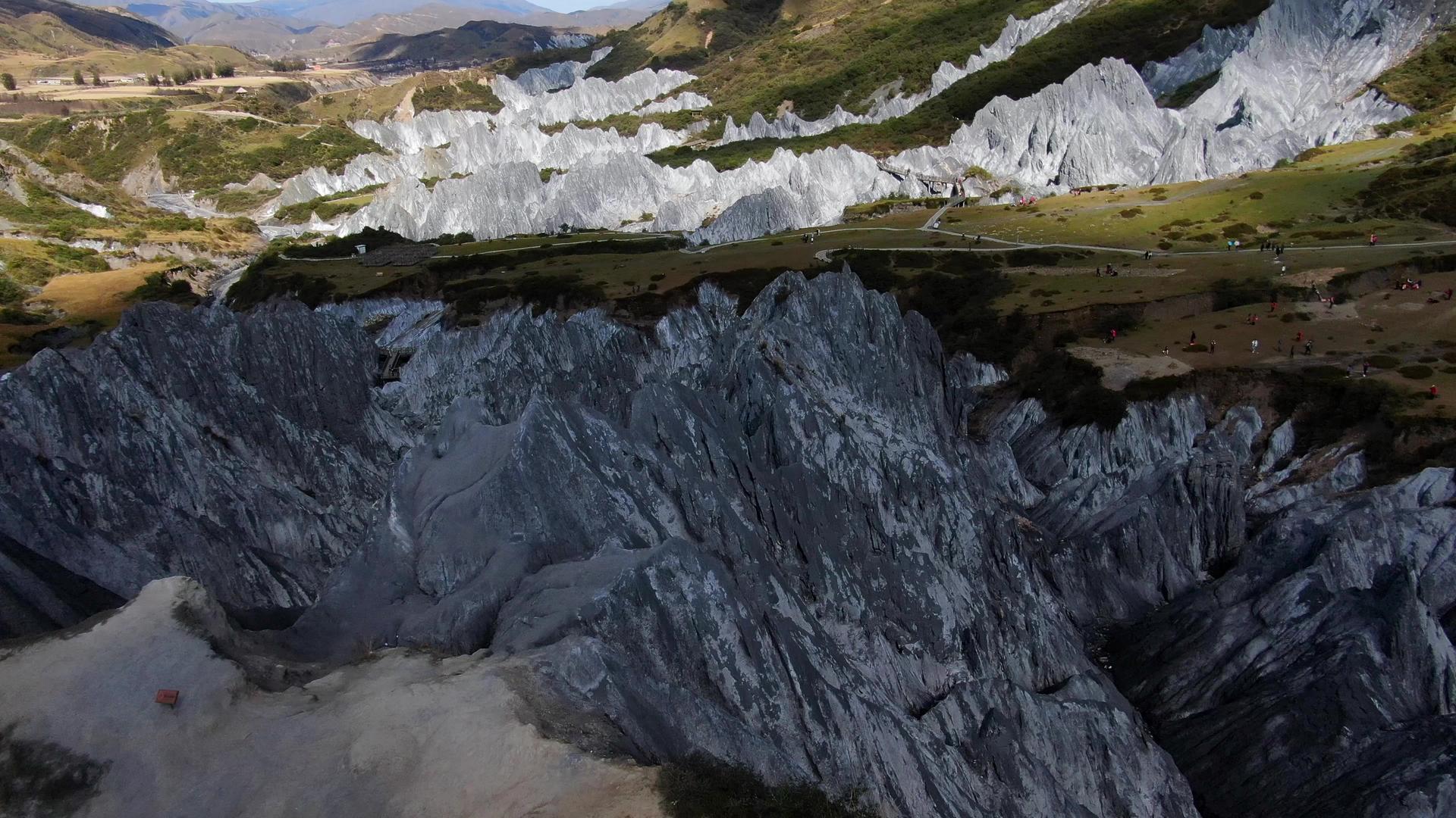 航拍火山岩地貌地质公园墨石公园视频的预览图