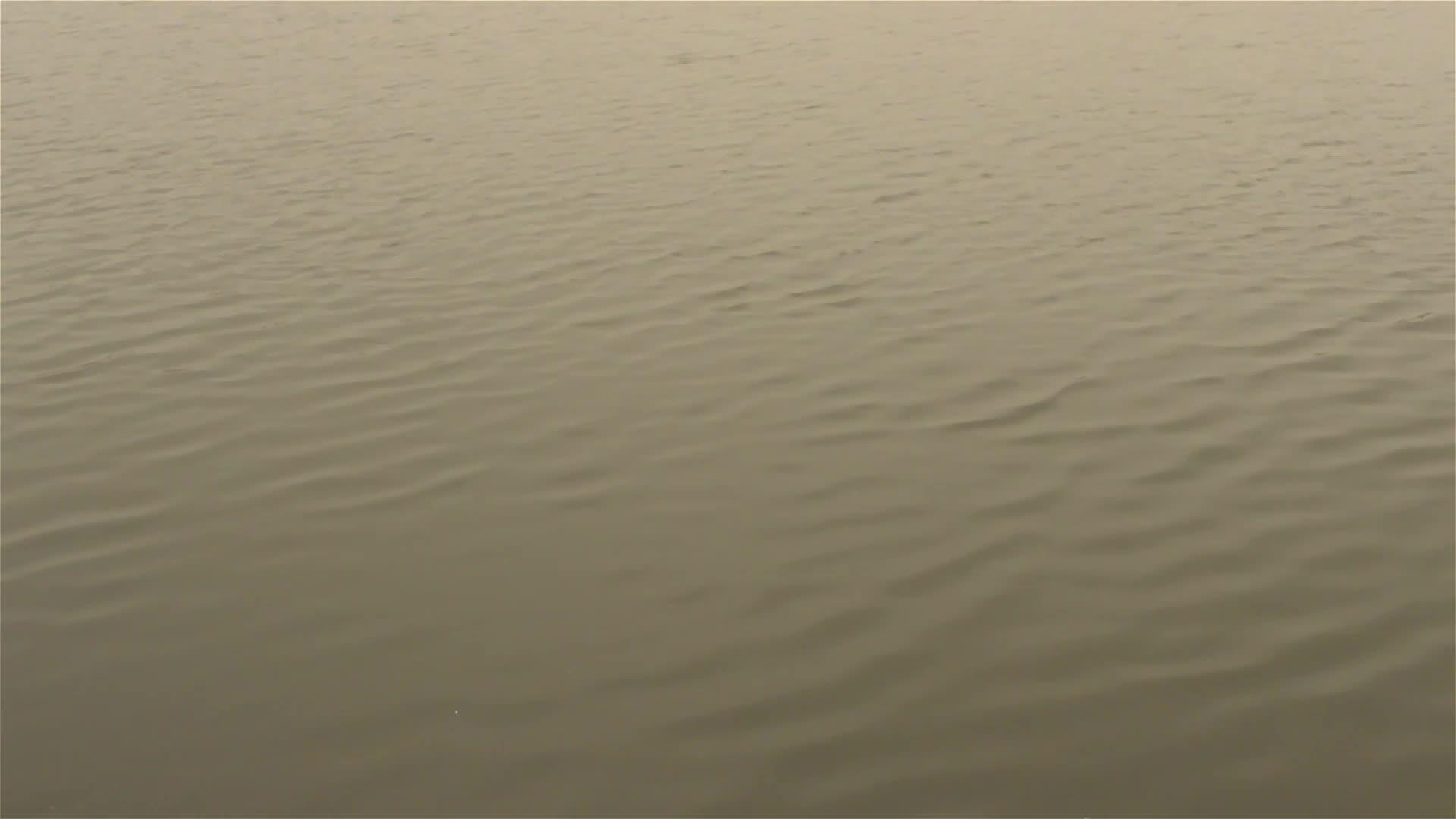 干净的湖面特写视图柔和的风轻轻地吹过蓝色的水晶视频的预览图