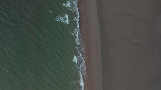 棕色海滩4K慢慢俯视航拍视频的预览图