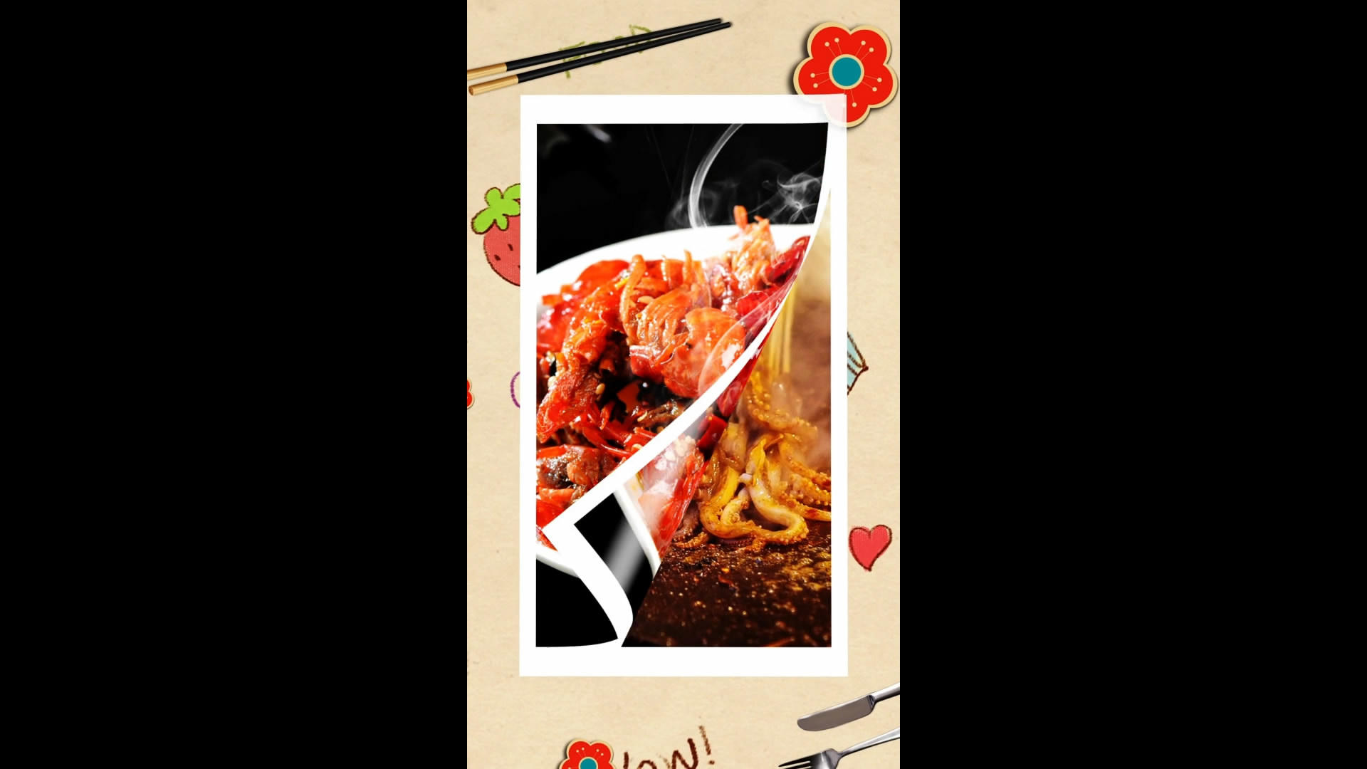 美食龙虾烧烤宣传片手机版AE模板视频的预览图