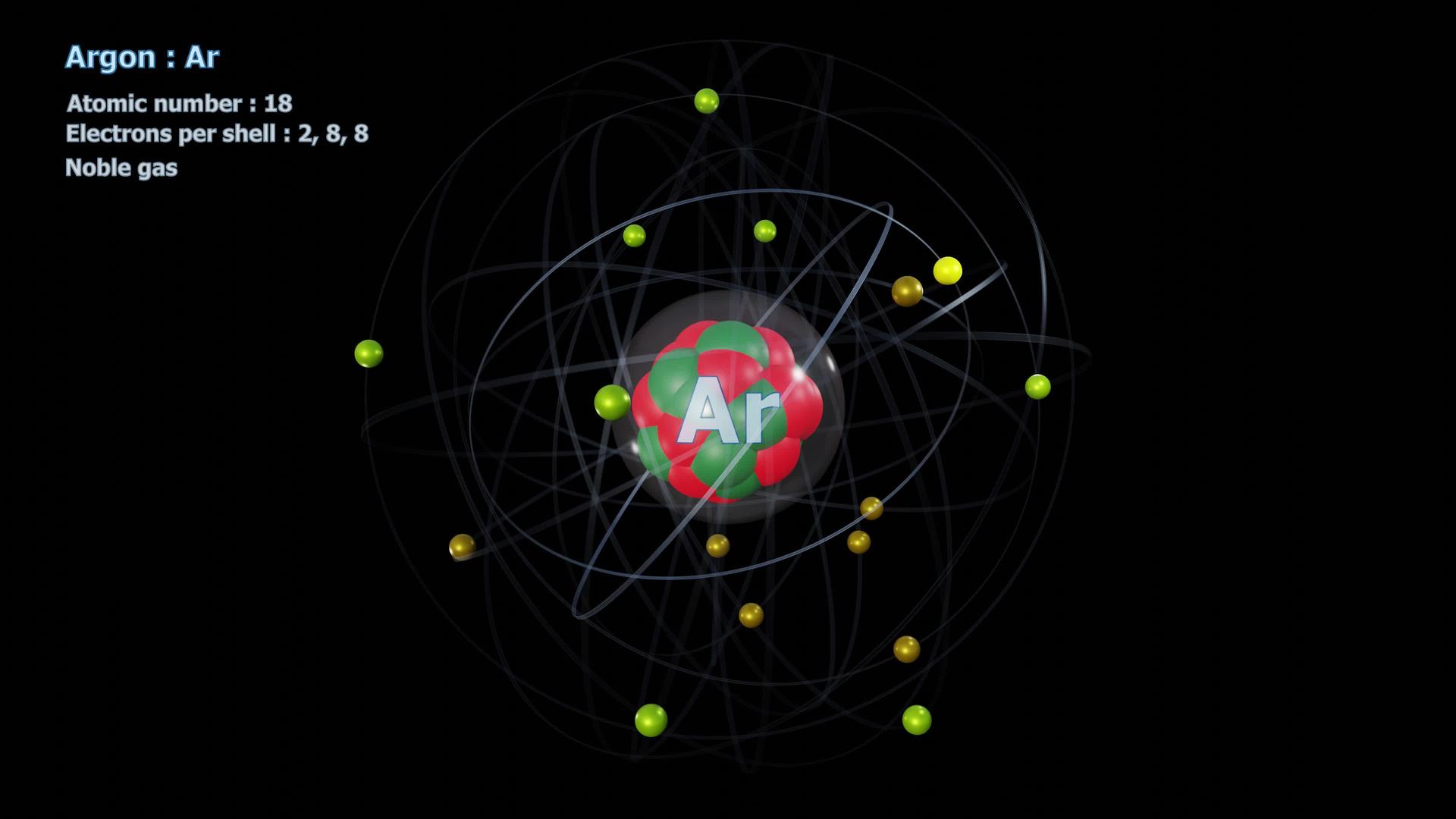 18个电子在无限轨道上旋转argon原子视频的预览图